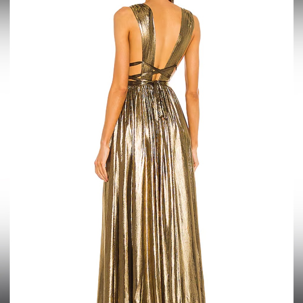 VICI “Esmeralda Metallic Wrap Maxi Dress” - Picture 5 of 9